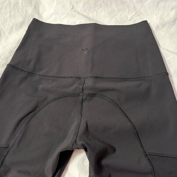 Like New Lululemon Hot To Street Crop Leggings Black Luxtreme Yoga Pants Mesh 4 - Picture 7 of 11